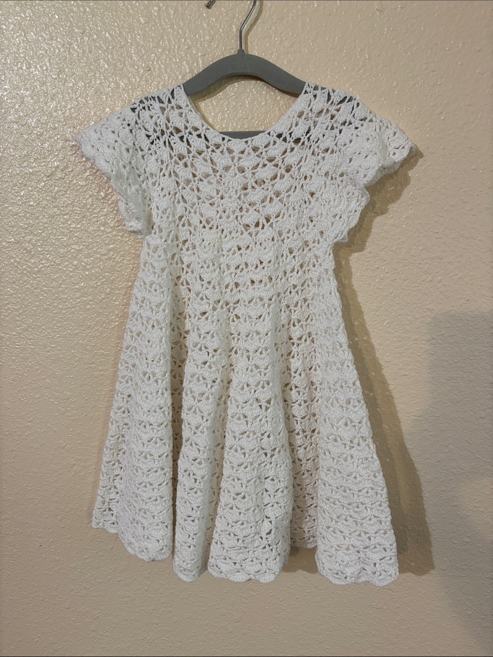 Girls White Crochet Dress - Kids Dress